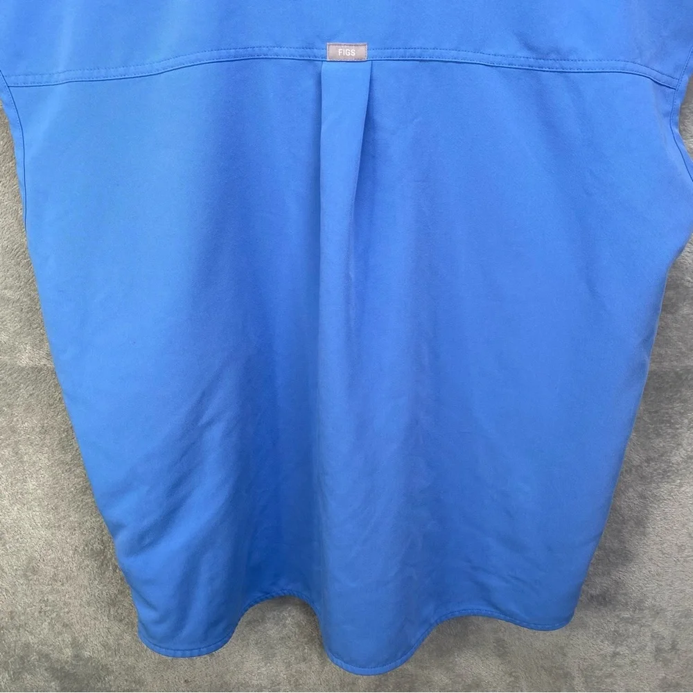 Figs Women's Cap-Sleeve Scrub Top in Bright Blue - Picture 11 of 16